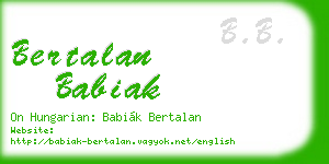bertalan babiak business card